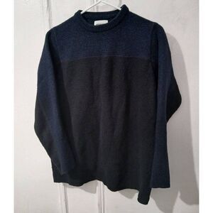 Norse projects mens small verner wool cotton color block sweater black blue
